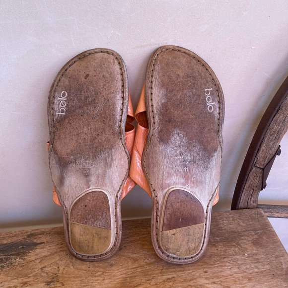 bolo Italian Designer Orange Leather Padded Comfort Sandals Men’s 11 ITALY NICE! - Picture 10 of 12